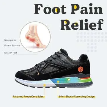 FitVille Extra Wide Walking Shoes for Men - Pain Relief