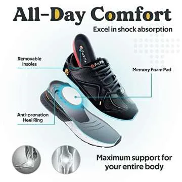 FitVille Extra Wide Walking Shoes for Men - Pain Relief