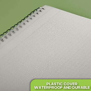 TWONE Graph Paper Notebook, 4 Pack Spiral Notebook with Plastic Cover, 60 Sheets, 7" x 10" for Home, School, Math, Algebra, Geometry, Mind Maps, Decision Trees