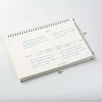 TWONE Graph Paper Notebook, 4 Pack Spiral Notebook with Plastic Cover, 60 Sheets, 7" x 10" for Home, School, Math, Algebra, Geometry, Mind Maps, Decision Trees