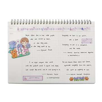 TWONE Graph Paper Notebook, 4 Pack Spiral Notebook with Plastic Cover, 60 Sheets, 7" x 10" for Home, School, Math, Algebra, Geometry, Mind Maps, Decision Trees