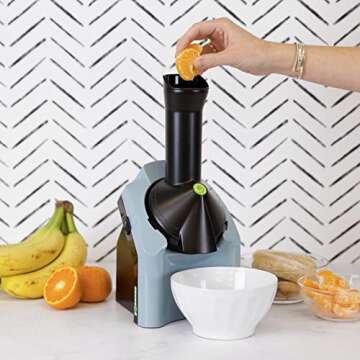 Yonanas 902AB Classic Vegan, Dairy-Free Frozen Fruit Soft Serve Maker, Includes 36 Recipes, 200-Watts, Blue