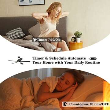 Black Ceiling Fan with Light 5-Blade, 52 Inch Ceiling Fan with Lights APP Control Smart Activated Suitable for Alexa/Google Home/Siri|Schedule|Needs Neutral Wire…