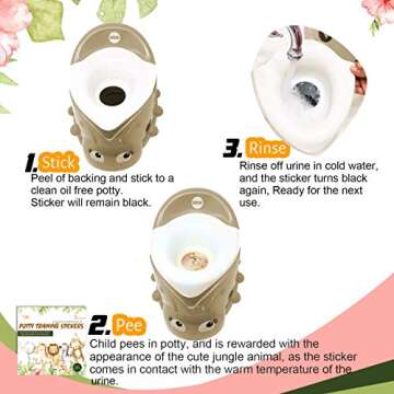 Fun Potty Training Stickers for Toddlers | Color Changing Magic