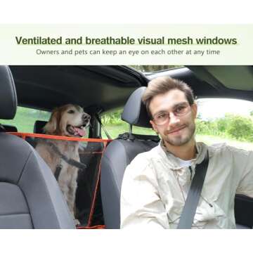 Pecute Dog Back Seat Extender, Back Seat Extender for Dogs, Hard Bottom Car Seat Cover for Large Dogs, Backseat Dog Hammock for Car SUV, Dog Car Seat Cover Extender for Car Travel & Camping Bed