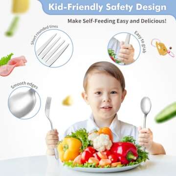 DRKIO Kids Silverware Set - Safe & Fun Toddler Utensils