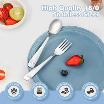 DRKIO Kids Silverware Set - Safe & Fun Toddler Utensils