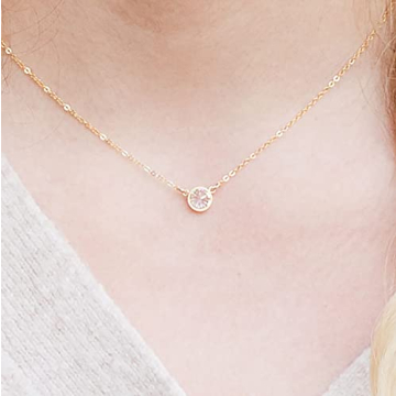 Handmade 14K Gold-Filled Cubic Zirconia Adjustable Necklace