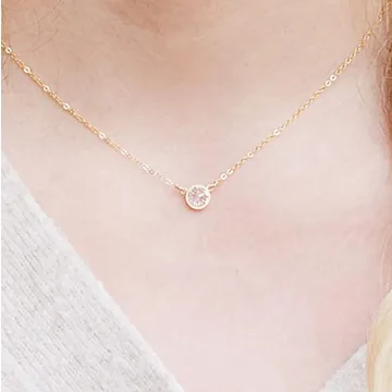 Handmade 14K Gold-Filled Cubic Zirconia Adjustable Necklace