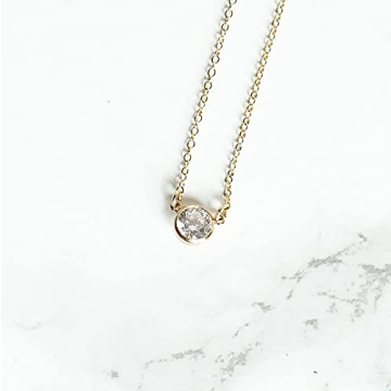 Handmade 14K Gold-Filled Cubic Zirconia Adjustable Necklace