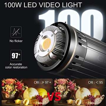 GVM 100W LED Video Light - App Controlled Bi-Color Lighting for Photography