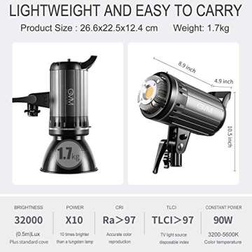 GVM 100W LED Video Light with App Control for Photographers