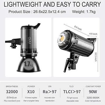 GVM 100W LED Video Light with App Control for Photographers
