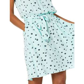 Aqua Blue Poppy Casual Sleeveless Dress for Women