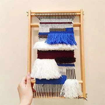 MinCHI257 Weaving Loom with Stand 24" H x 21" W (Approx.) Wooden Multi-Craft Weaving Loom Arts & Crafts, Extra-Large Frame, Develops Creativity and Motor Skills Weaving Frame Loom with Stand