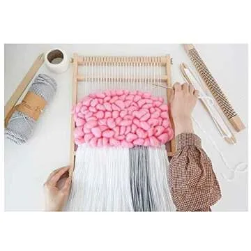 MinCHI257 Weaving Loom with Stand 24" H x 21" W (Approx.) Wooden Multi-Craft Weaving Loom Arts & Crafts, Extra-Large Frame, Develops Creativity and Motor Skills Weaving Frame Loom with Stand