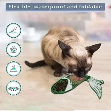 Licking Mat for Dogs and Cats,Fish-Shaped Cat Slow Feeders Lick Mat, Non-Slip Slow Feeders Licking Mat with Suction Cups for Reducing Boredom, Great for Bathin、Grooming（Grey
