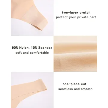 FINETOO Seamless Thongs for Women No Show Comfort 9 Pack