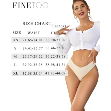 FINETOO Seamless Thongs for Women No Show Comfort 9 Pack