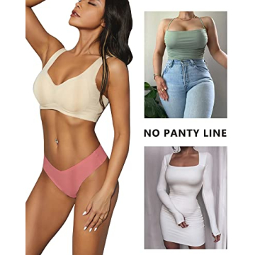 FINETOO Seamless Thongs for Women No Show Comfort 9 Pack