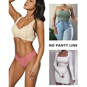 FINETOO Seamless Thongs for Women No Show Comfort 9 Pack