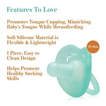 Evenflo Feeding Balance Plus Stage 1 Cylindrical Baby, Newborn and Infant Pacifier - Developed with Pediatric Feeding Specialists - 0 to 6 Months (Pack of 6)