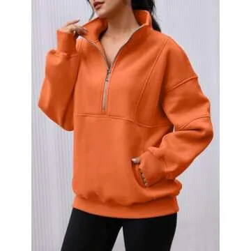 AUTOMET Women's Fleece Pullover Sweatshirt with Pockets