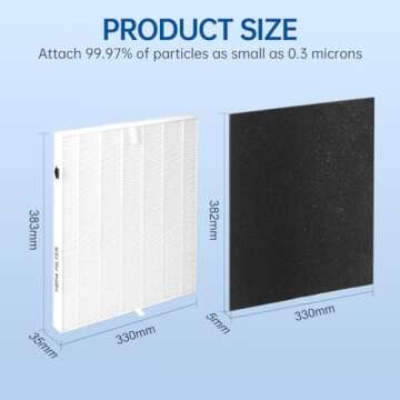 AP-1512HH Airmega 200M True HEPA Replacement Filters Compatible with Coway AP-1512HH, AP-1518R, AP-1519P, Airmega 200M filters, Part# 3304899, 2 HEPA Filters + 8 Carbon Pre-Filters
