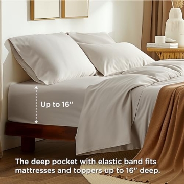 Bedsure Cotton Percale Queen Sheet Set for Luxurious Sleep