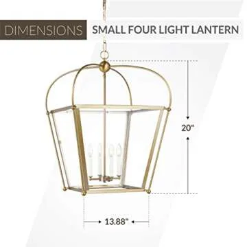 Generation Lighting 4-Light Charleston Pendant Light Fixture (Satin Brass) 5191004-848 | Modern Ceiling Light Fixture for Home Décor | 60W Torpedo Bulb Candelabra for Foyer or Living Room Décor