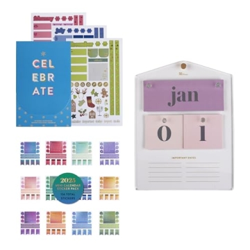 Erin Condren 2025 New Year Planning Supplies | Monthly Sticker Book & Calendar
