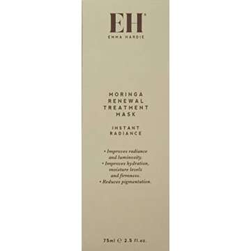 Emma Hardie 75ml Moringa Renewal Treatment Mask, Moisturizes & Firms Skin, Reduces Pigmentation & Evens Out Complexion, Suitable for Sensitive Skin, Vegan & Cruelty Free
