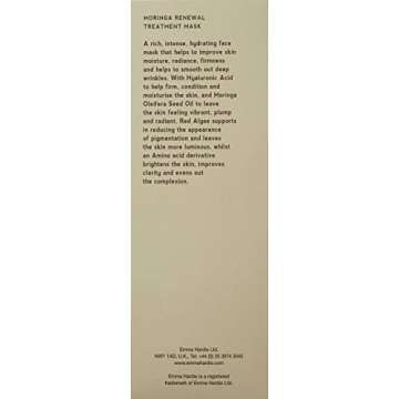 Emma Hardie 75ml Moringa Renewal Treatment Mask, Moisturizes & Firms Skin, Reduces Pigmentation & Evens Out Complexion, Suitable for Sensitive Skin, Vegan & Cruelty Free