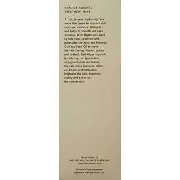 Emma Hardie 75ml Moringa Renewal Treatment Mask, Moisturizes & Firms Skin, Reduces Pigmentation & Evens Out Complexion, Suitable for Sensitive Skin, Vegan & Cruelty Free