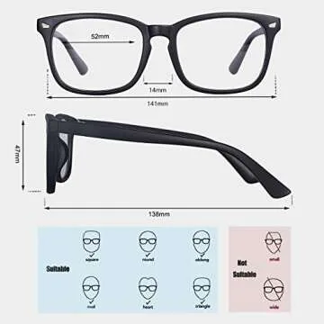 MAXJULI Blue Light Blocking Glasses,Computer Reading/Gaming/TV/Phones Glasses for Women Men(Matt Black)