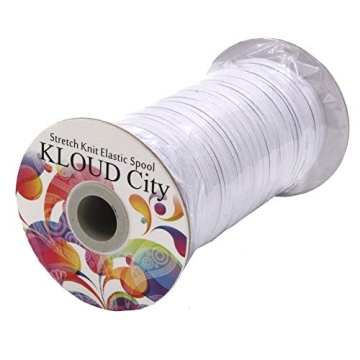 KLOUD City White 120-Yards Length 1/8" Width Elastic Cord for Gardening and Crafting