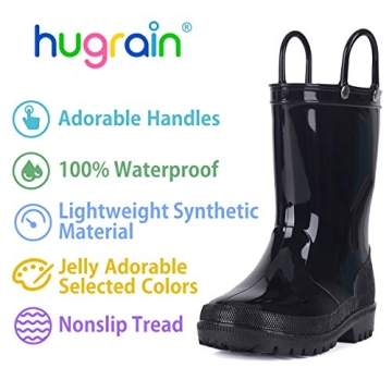HugRain Toddler Boys Rain Boots Lightweight Waterproof Kids Shoes
