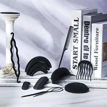 16 Pieces Hair Bump Sponge, Padding Volume Insert Tools, Simple Braid Tools, Bases up Combs, Hair Styling Accessories for Girls & Women