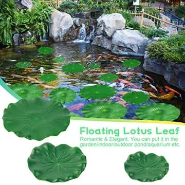 FFNIU 12Pcs Lily Pads for Ponds, Artificial Floating Foam Lotus Leaves, Lily Pads Foliage Pond Decor...