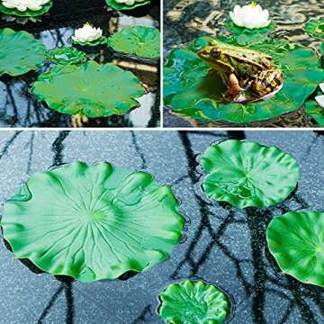 12Pcs Artificial Floating Lotus Leaves for Ponds