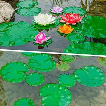 12Pcs Artificial Floating Lotus Leaves for Ponds