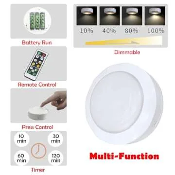 KAYYELAMP 3 Lamps Battery Run 55 Lumens LED Wall Lighting Remote Control Dimmable Black Metal Wall Sconces Retro Style Light Fixture for Loft-Easy to Install，Battery Not Included