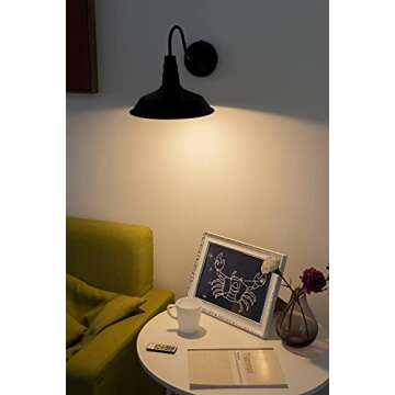 KAYYELAMP 3 Lamps Battery Run 55 Lumens LED Wall Lighting Remote Control Dimmable Black Metal Wall Sconces Retro Style Light Fixture for Loft-Easy to Install，Battery Not Included