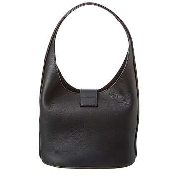 Ferragamo Gancini Buckle Medium Leather Hobo Bag, Ns, Black