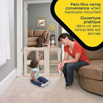 Safety 1st Baby Gates for Doorways, Pressure Mount Lift, Lock and Swing Gate, Dog Gates, Hardware Baby Gate for Stairs Fits 28"-42" Wide