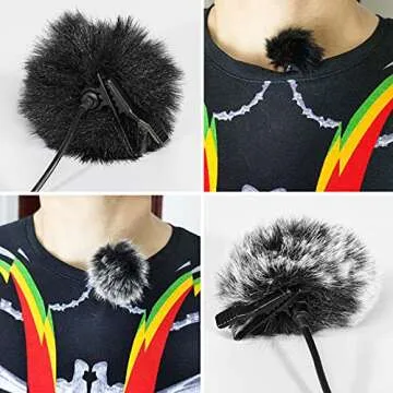 6 Pack Lavalier Microphones Windscreen, DaKuan 0.2/0.4 Inch Lapel Furry Microphone Muff, Mini Windproof Wind Screen for Most Lavalier Microphones (0.2inch, Black/Gray)