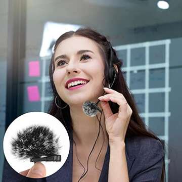 6 Pack Lavalier Microphones Windscreen, DaKuan 0.2/0.4 Inch Lapel Furry Microphone Muff, Mini Windproof Wind Screen for Most Lavalier Microphones (0.2inch, Black/Gray)