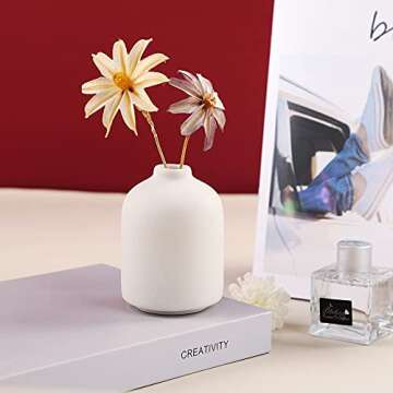 Ceramic Vase for Home Decor,Ceramic Vase, Dried Flower Vase, Living Room Decoration, Flower Arrangement Decoration Shooting Props(White)