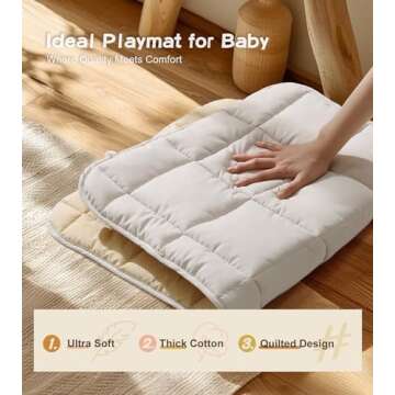 Baby Gym with Mat, Wooden Play Gym with 9 Sensory Toys, Foldable Baby Play GymFrame Activity Center, Natural Pine Wood, Montessori Toys, Easy to Assemble & Clean, Natural Color