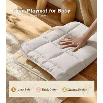 Baby Gym with Mat, Wooden Play Gym with 9 Sensory Toys, Foldable Baby Play GymFrame Activity Center, Natural Pine Wood, Montessori Toys, Easy to Assemble & Clean, Natural Color